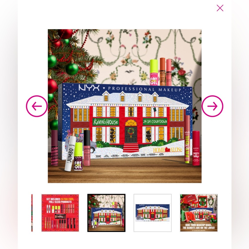 NYX Cosmetics HOME ALONE 24-PIECE ADVENT CALENDAR MAKEUP GIFT BOX